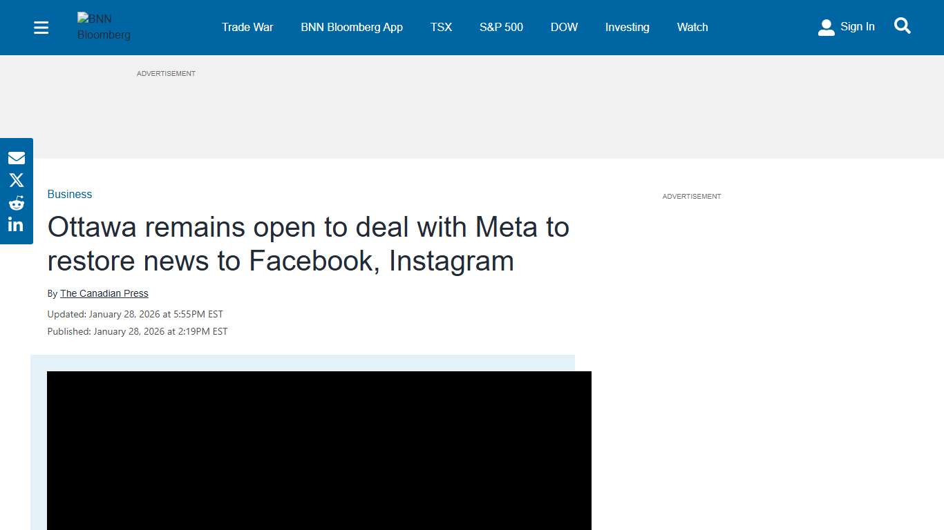 Facebook: Ottawa remains open to deal with Meta to restore news
